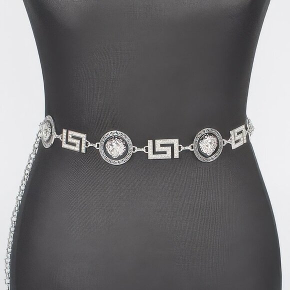 Metal Rhinestone Plus Size Chain Belt - Picture 1 of 6